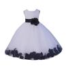 Wedding Rose Petals White Tulle Flower Petals Girl Toddler Gown Handmade 302T m view 2