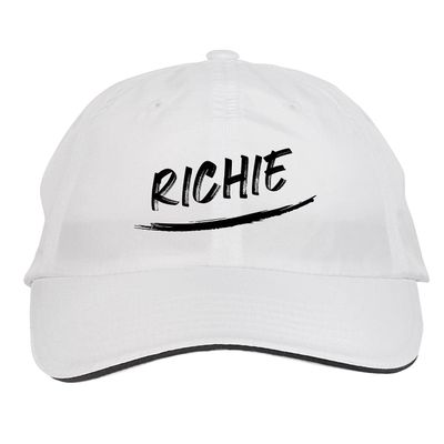 Makoroni - Richie Name Hat Adjustable Cap, DesM46 White