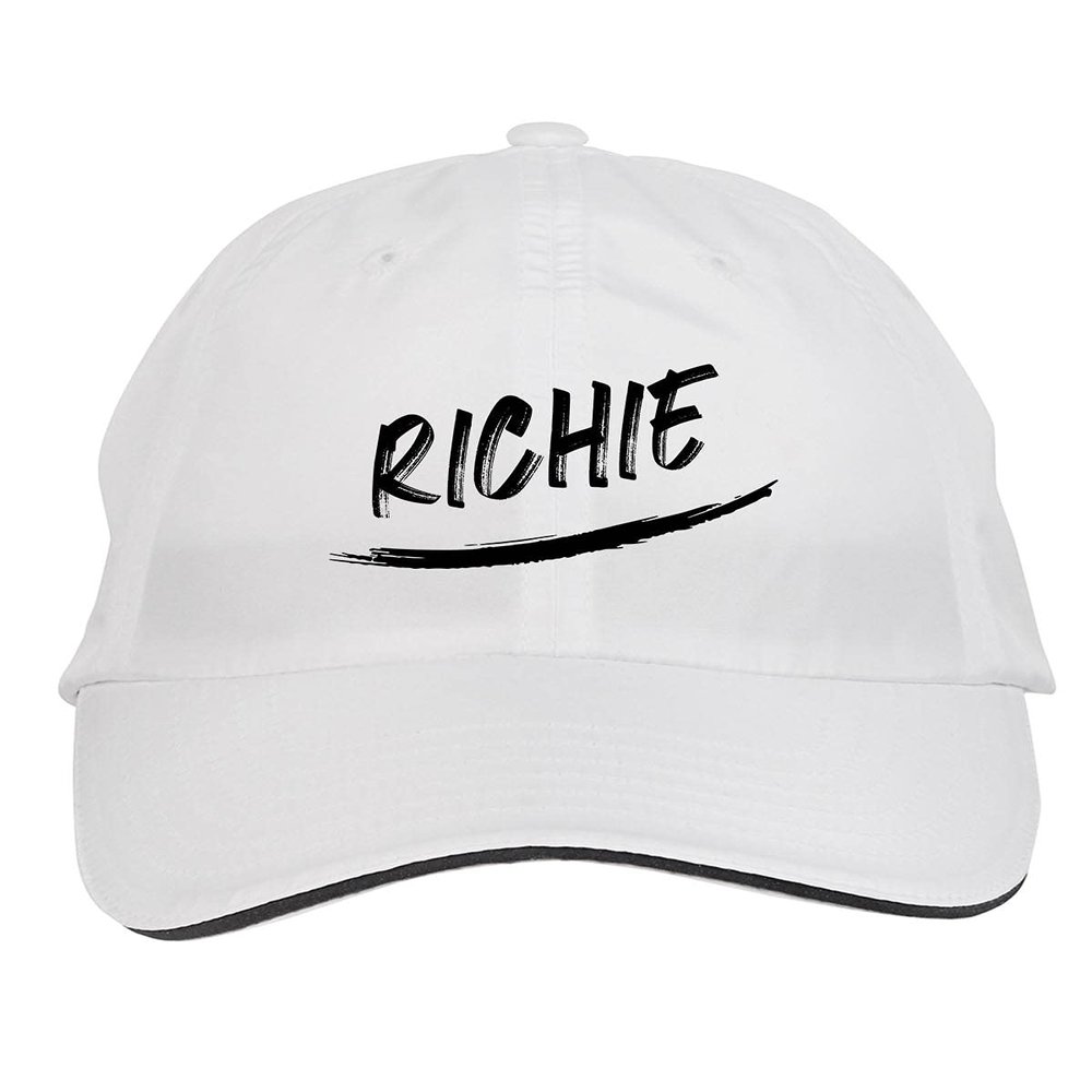 Makoroni - Richie Name Hat Adjustable Cap, DesM46 White