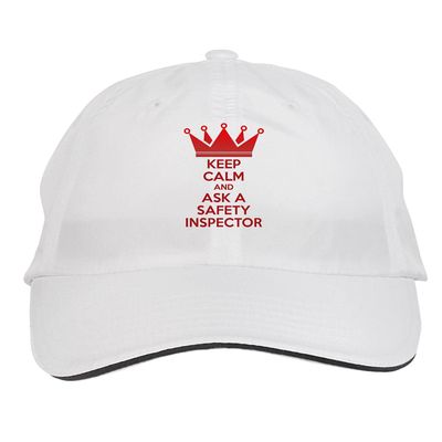 Makoroni - Keep Calm and Ask A Safety Inspector Hat Adjustable Cap, DesG21 White