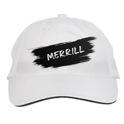 Makoroni - Merrill Name Hat Adjustable Cap, DesZ24 White