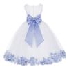 Wedding Rose Petals White Tulle Flower Petals Girl Toddler Gown Handmade 302T s view 1