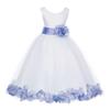 Wedding Rose Petals White Tulle Flower Petals Girl Toddler Gown Handmade 302T s view 2
