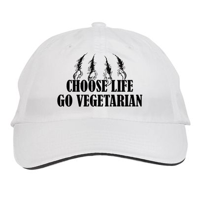 Makoroni - Choose Life GO Vegetarian Hunting Hunter Hat Adjustable Cap, DesO75 White