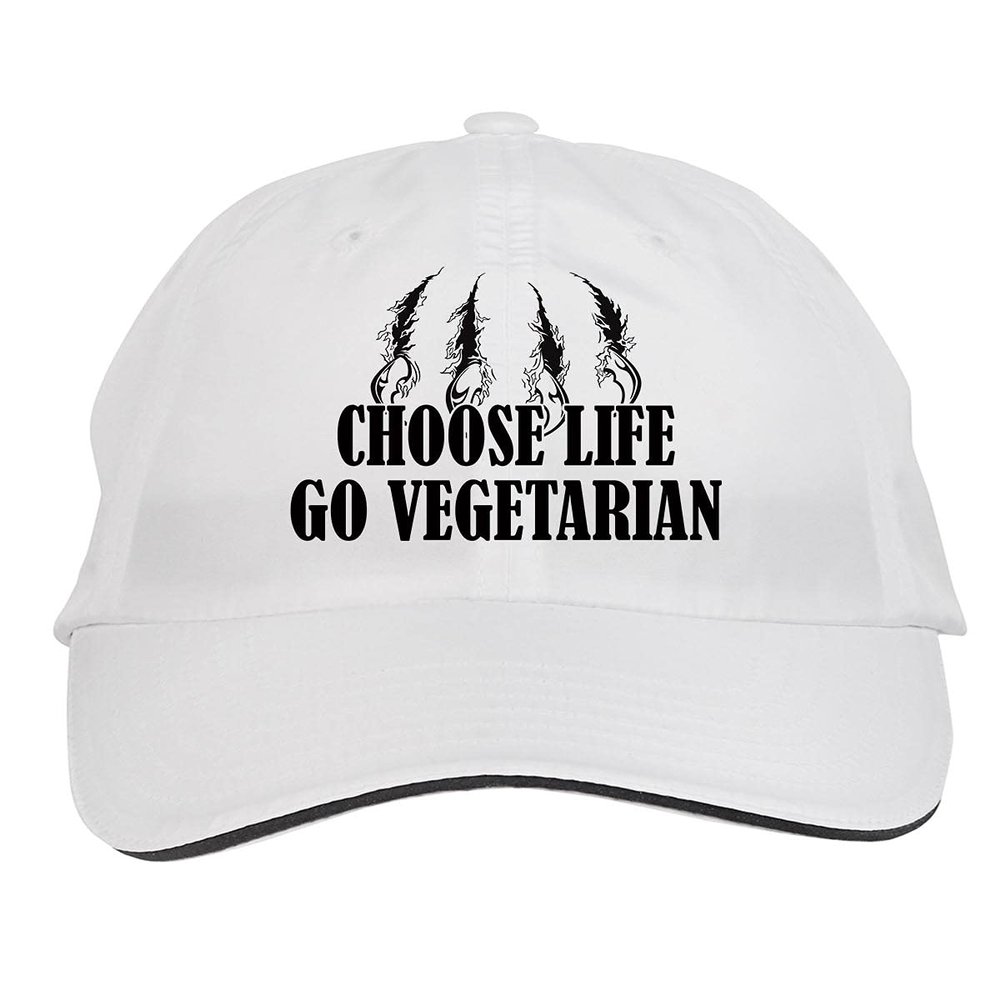 Makoroni - Choose Life GO Vegetarian Hunting Hunter Hat Adjustable Cap, DesO75 White