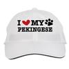 Makoroni - I Love My Pekingese Dog Dogs Hat Adjustable Cap, DesB75 White view 1