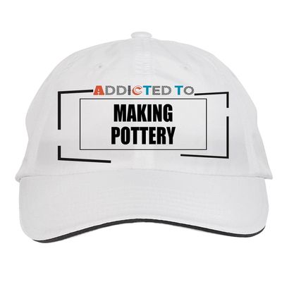 Makoroni - Addicted to Making Pottery Hat Adjustable Cap, DesP15 White