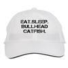 Makoroni - EAT Sleep Bullhead Catfish Hat Adjustable Cap, DesO46 White view 1