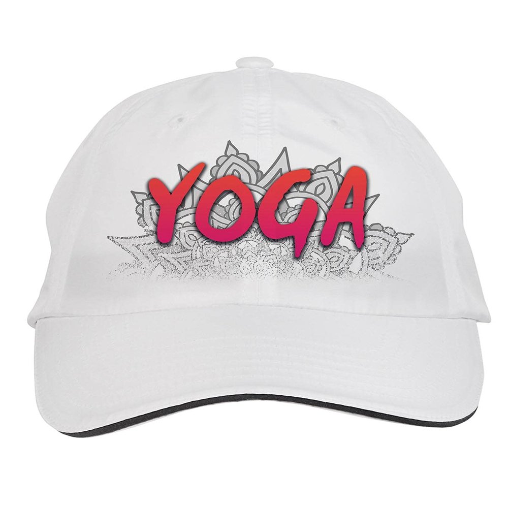Makoroni - Yoga Yoga Zen Namaste Hat Adjustable Cap, DesR20 White