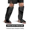 Hayabusa S4 Kids Shin Guards, Muay Thai, MMA, Kickboxing, Martial Arts - Charcoal, Small/Medium view 3