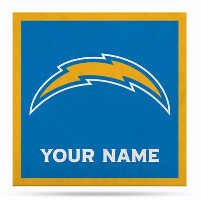 Rico Industries NFL Football Los Angeles Chargers Personalized 35" Felt Wall Dcor - for Man Cave, Game Room, Office & Bedroom - Made in The USA