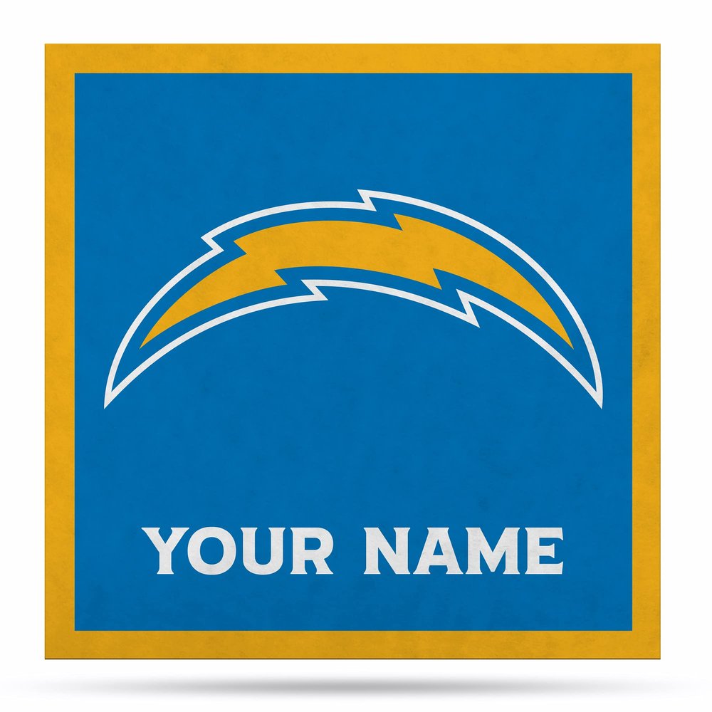 Rico Industries NFL Football Los Angeles Chargers Personalized 35" Felt Wall Dcor - for Man Cave, Game Room, Office & Bedroom - Made in The USA