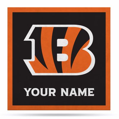 Rico Industries NFL Football Cincinnati Bengals Personalized 35" Felt Wall Dcor - for Man Cave, Game Room, Office & Bedroom - Made in The USA