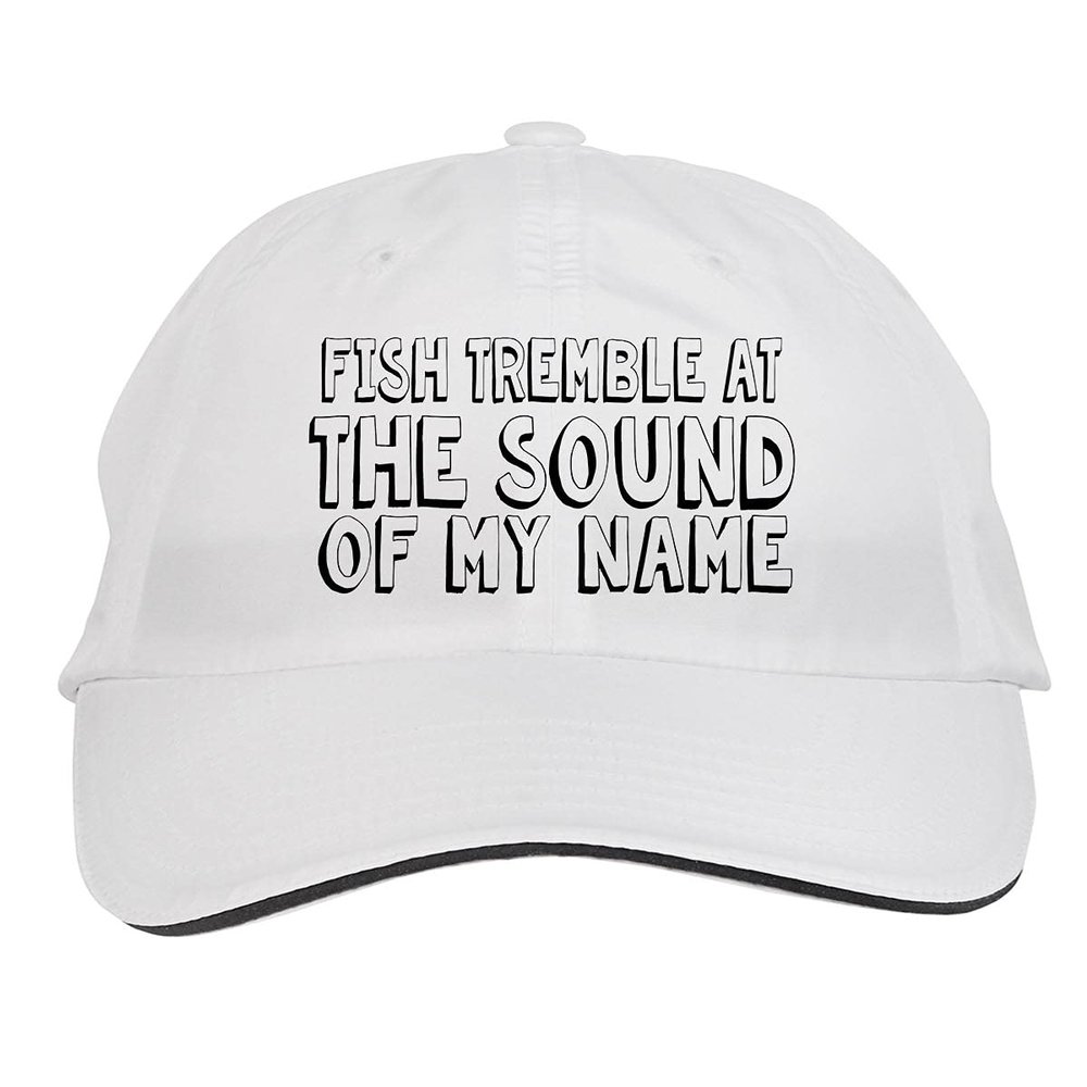 Makoroni - Fish TREMBLE at The Sound of My Name Hat Adjustable Cap, DesX31 White