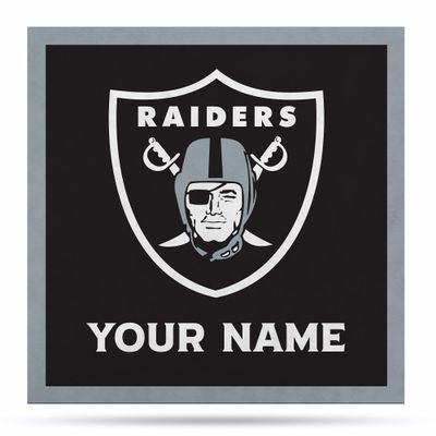 Rico Industries NFL Football Las Vegas Raiders Personalized 35" Felt Wall Dcor - for Man Cave, Game Room, Office & Bedroom - Made in The USA