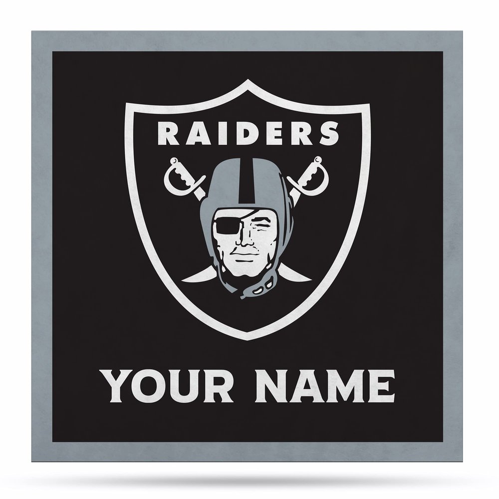 Rico Industries NFL Football Las Vegas Raiders Personalized 35" Felt Wall Dcor - for Man Cave, Game Room, Office & Bedroom - Made in The USA