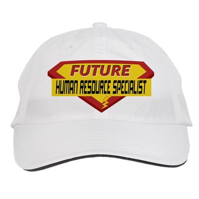 Makoroni - Future Human Resource Specialist Career Hat Adjustable Cap, DesF37 White
