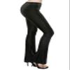ALWAYS Women's Ribbed Tie Dye Palazzo - Rib Knit Fit and Flare Wide Leg Bell Bottom Pants Black L view 1