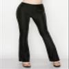 ALWAYS Women's Ribbed Tie Dye Palazzo - Rib Knit Fit and Flare Wide Leg Bell Bottom Pants Black L view 2