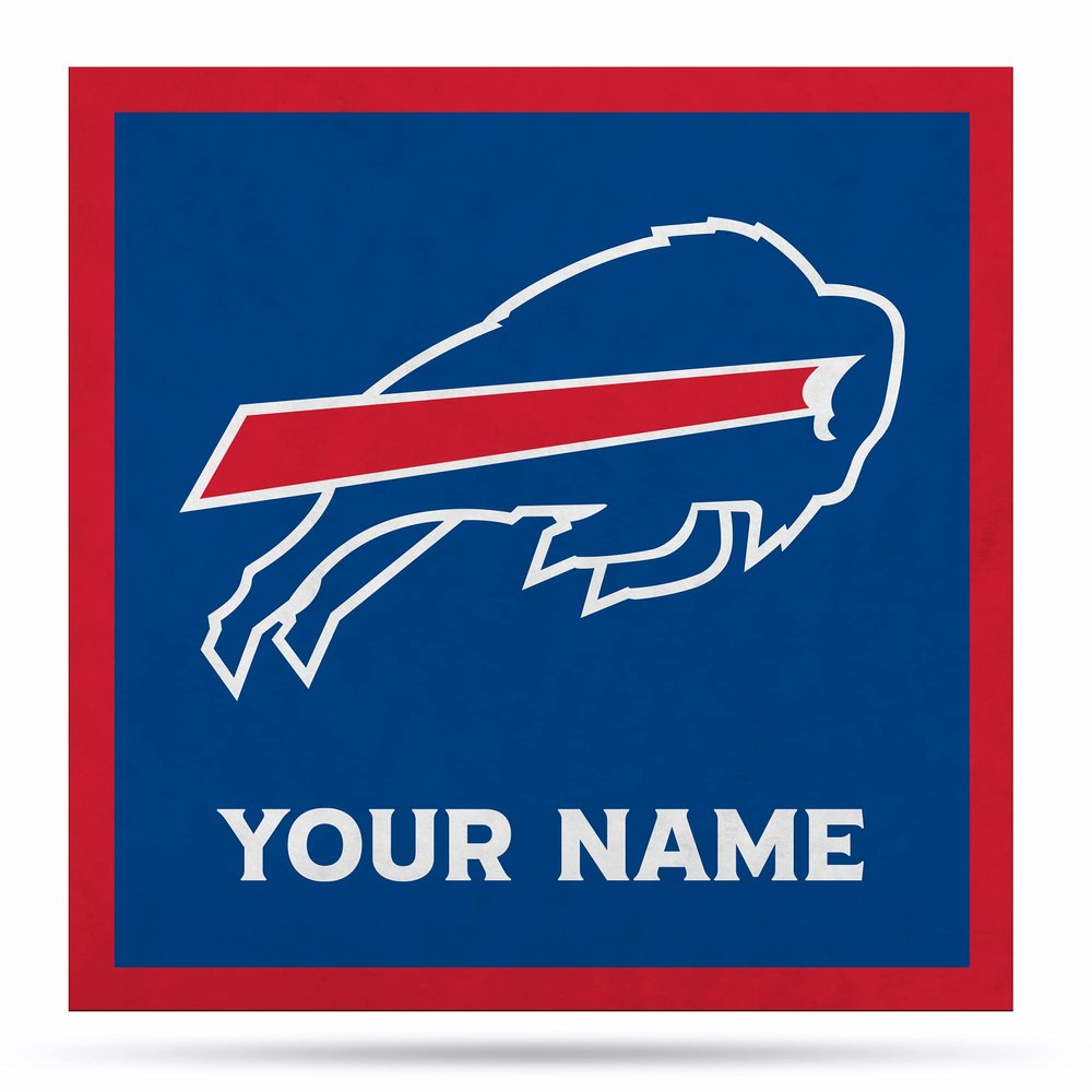 Rico Industries NFL Football Buffalo Bills Personalized 35" Felt Wall Dcor - for Man Cave, Game Room, Office & Bedroom - Made in The USA