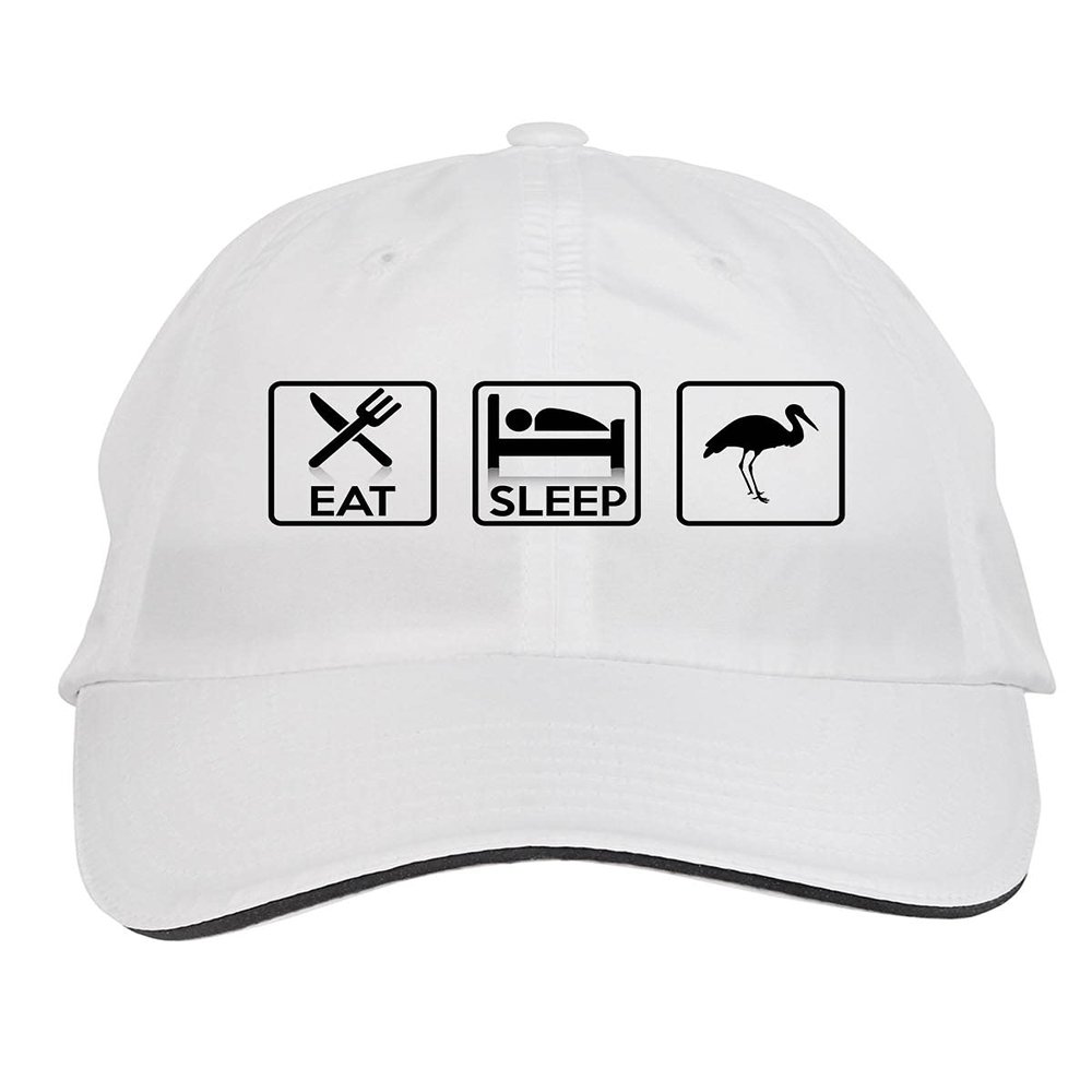 Makoroni - EAT Sleep Storks Animal Hat Adjustable Cap, DesS40 White