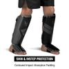 Hayabusa S4 Kids Shin Guards, Muay Thai, MMA, Kickboxing, Martial Arts - Black, Small/Medium view 3