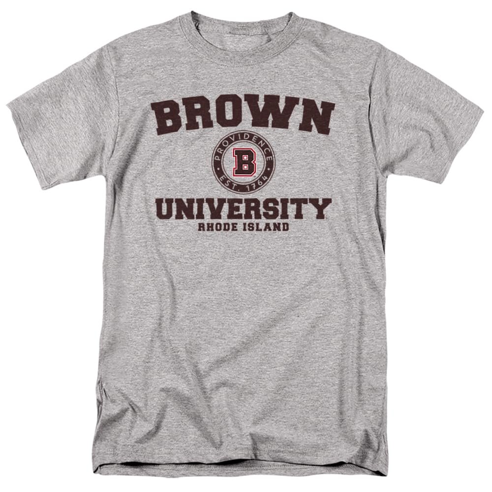 Brown University Official Circle Logo Unisex Adult T-Shirt, Circle Logo, 5X-Large