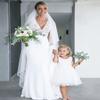 2Bunnies Girl Peony Lace Back A-Line Straight Tutu Tulle Party Flower Girl Dress (White Sleeveless Short, 12-18M) view 2