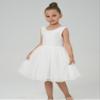 2Bunnies Girl Peony Lace Back A-Line Straight Tutu Tulle Party Flower Girl Dress (White Sleeveless Short, 12-18M) view 3
