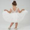 2Bunnies Girl Peony Lace Back A-Line Straight Tutu Tulle Party Flower Girl Dress (White Sleeveless Short, 12-18M) view 4