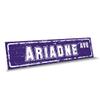 Customola - Ariadne Name Purple White Color Street Sign, 4"x 18" Aluminum Metal Novelty Sign, Indoor - Outdoor, Design e29 view 1