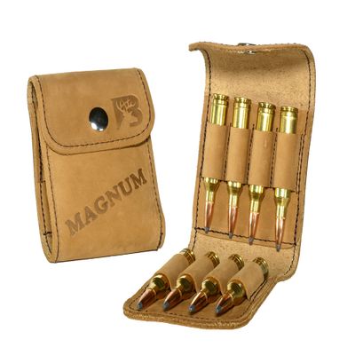 Bandera USA Leather Ammo Case Magnum - 8 Magnum Loops Roughout