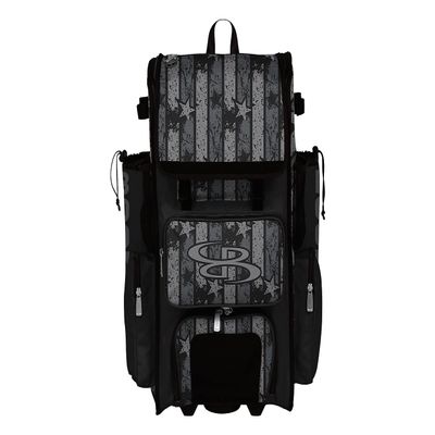 Boombah Superpack Hybrid Rolling Bat Bag - USA Freedom Black Ops Bat Pack Black/Charcoal - Wheeled & Backpack Version
