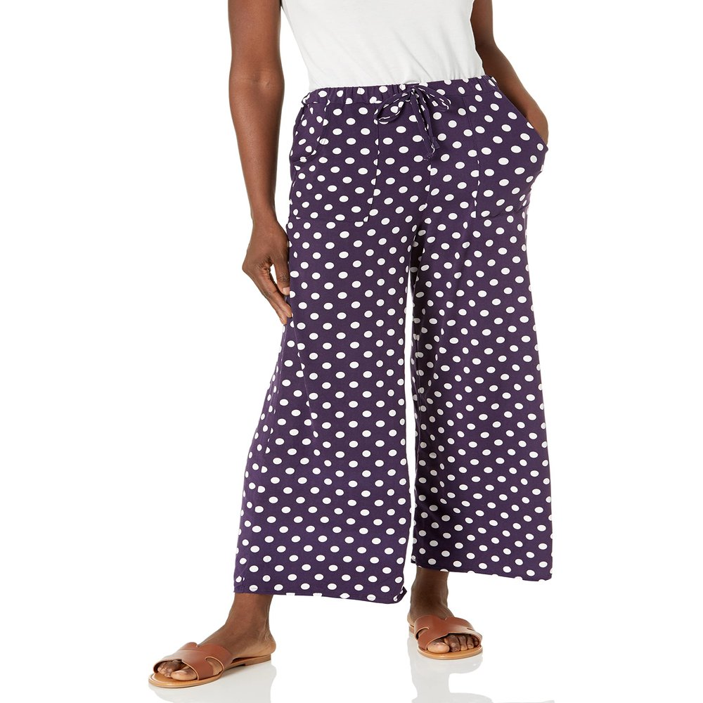 Star Vixen Women's Patch Pocket Pants, Elastic Waist, Pull-on Leisure Pants