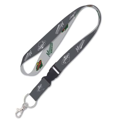 Caseys Minnesota Wild Charcoal Grey 2 Tone Lanyard With Detachable Buckle, Multicolor, Large