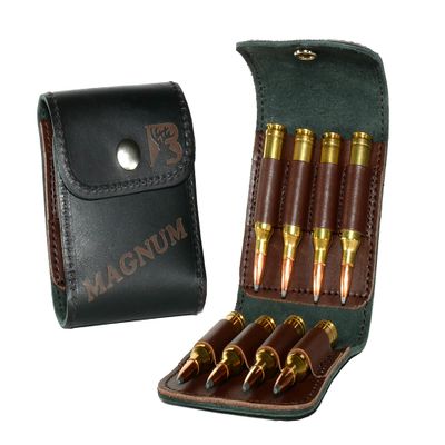 Bandera USA Leather Ammo Case Magnum - 8 Magnum Loops Black/Brown