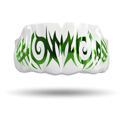 Impact All Sports Mouthguard Lacrosse, Football, Hockey, Basketball, Jiu-Jitsu, and More, Breathable Mouthguard for Youth Adults, Professional Custom-Fit, Tribal Emerald Green on White