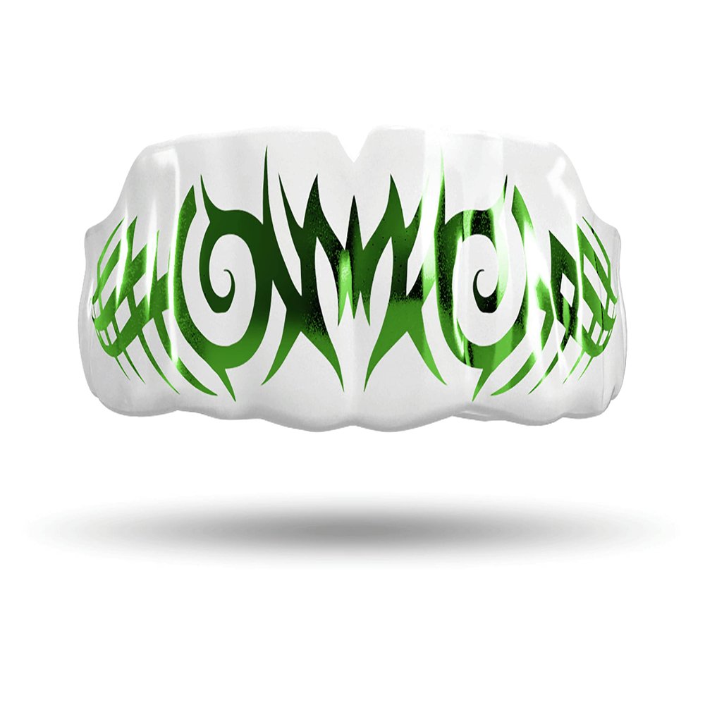 Impact All Sports Mouthguard Lacrosse, Football, Hockey, Basketball, Jiu-Jitsu, and More, Breathable Mouthguard for Youth Adults, Professional Custom-Fit, Tribal Emerald Green on White