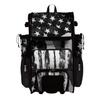 Boombah Superpack Hybrid Rolling Bat Bag - USA Old Stars & Stripes Black Ops Black/White - Wheeled & Backpack Version view 1