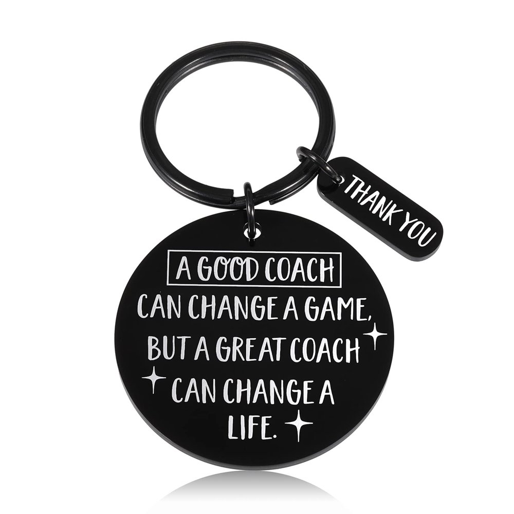 Perleddom Basketball Cheer Coach Gifts Thank You keychain for Coach Baseball Softball Hockey Coaches Retirement Going away Keyring Mentor Gift Appreciation Gift for Tennis Coaches Sports Present