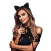 Black Cat Ears Set, Cat Ear Headband with Masquerade, Halloween Headband Set for Children and Adults, Cosplay Party Costume (Black, Leopard Print & Mask) view 2