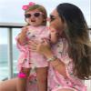 Tiacham Toddler Baby Girls Swimsuit Coverup Beach Dresses Tassels Cover Up Pompom Poncho Rash Guards (Pink, 1-2T) view 2