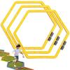 CZ-XING Hexagon Agility Ring Training Circle Ring Speed Agility Ladder Physical Training Ring Football Footwork Trainer Hurdles Agility Ladder Fitness Equipment Multicolor Training Ring 3Pcs (Yellow) view 1