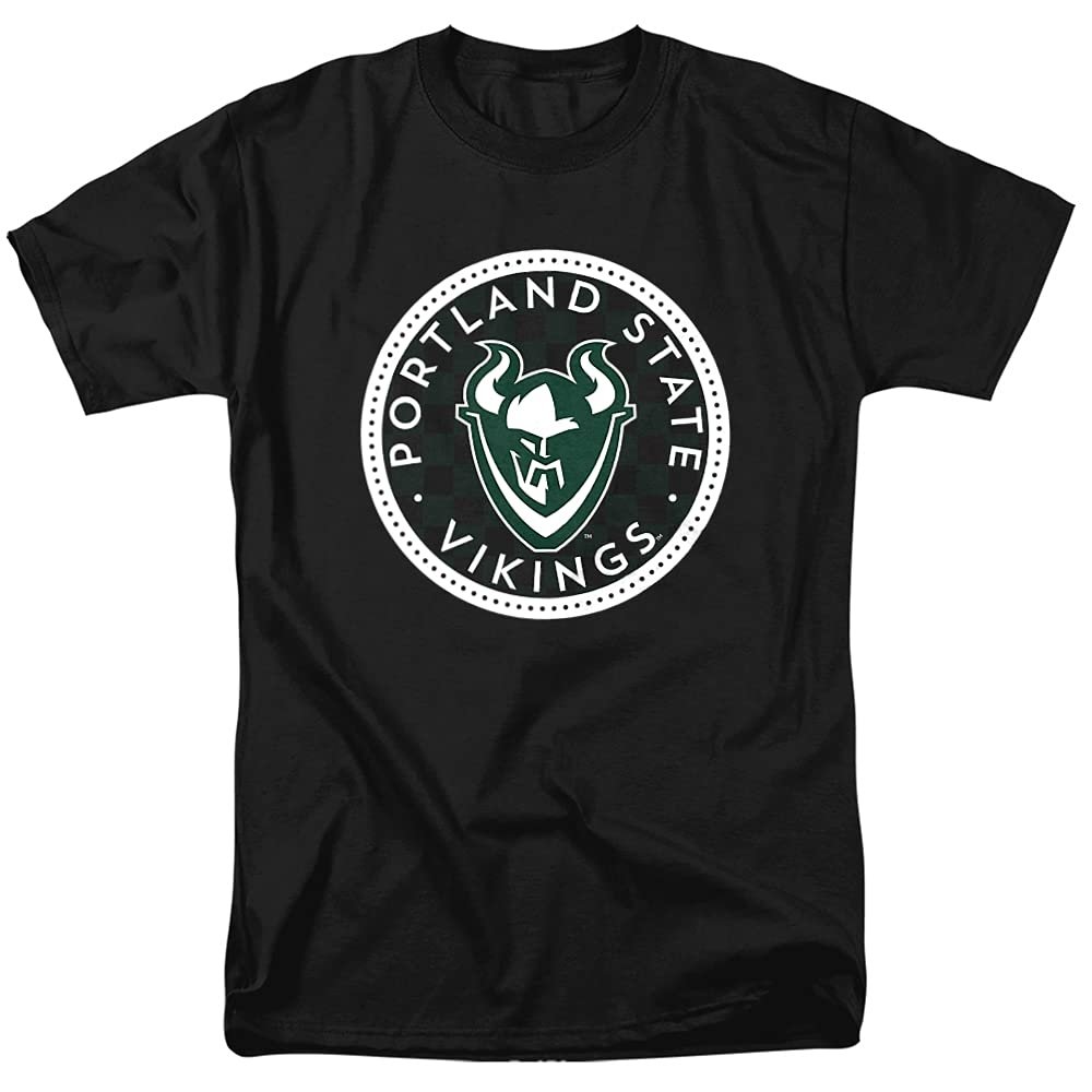 Portland State University Official Plaid Badge Unisex Adult T-Shirt, Plaid Badge, 4X-Large