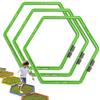 CZ-XING Hexagon Agility Ring Training Circle Ring Speed Agility Ladder Physical Training Ring Football Footwork Trainer Hurdles Agility Ladder Fitness Equipment Multicolor Training Ring 3Pcs (Green) view 1