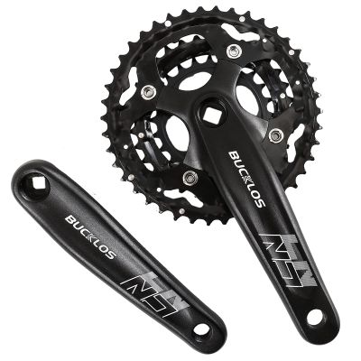 BUCKLOS Double/Triple 64/104 BCD Square Taper Bike Crankset - 2x/3x Mountian Bike MTB 170mm Bicycle Cranksets with 22/24/26/32/38/42/44T Chainring for 8/9/10 Speed