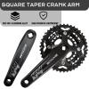 BUCKLOS Double/Triple 64/104 BCD Square Taper Bike Crankset - 2x/3x Mountian Bike MTB 170mm Bicycle Cranksets with 22/24/26/32/38/42/44T Chainring for 8/9/10 Speed view 4