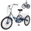 Barbella Adult Folding Tricycles Folding Bikes, 7 Speed 20/24/26 Inch 3 Wheel Adult Trikes Cruiser Bike with Large Basket, Foldable Tricycle for Adults, Women, Men, Seniors view 1