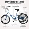 Barbella Adult Folding Tricycles Folding Bikes, 7 Speed 20/24/26 Inch 3 Wheel Adult Trikes Cruiser Bike with Large Basket, Foldable Tricycle for Adults, Women, Men, Seniors view 2