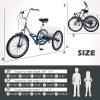 Barbella Adult Folding Tricycles Folding Bikes, 7 Speed 20/24/26 Inch 3 Wheel Adult Trikes Cruiser Bike with Large Basket, Foldable Tricycle for Adults, Women, Men, Seniors view 3